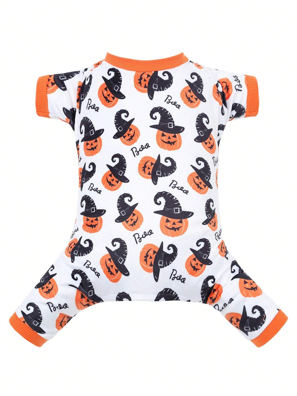Halloween Pumpkin Print Pet Pajamas Dog Clothes