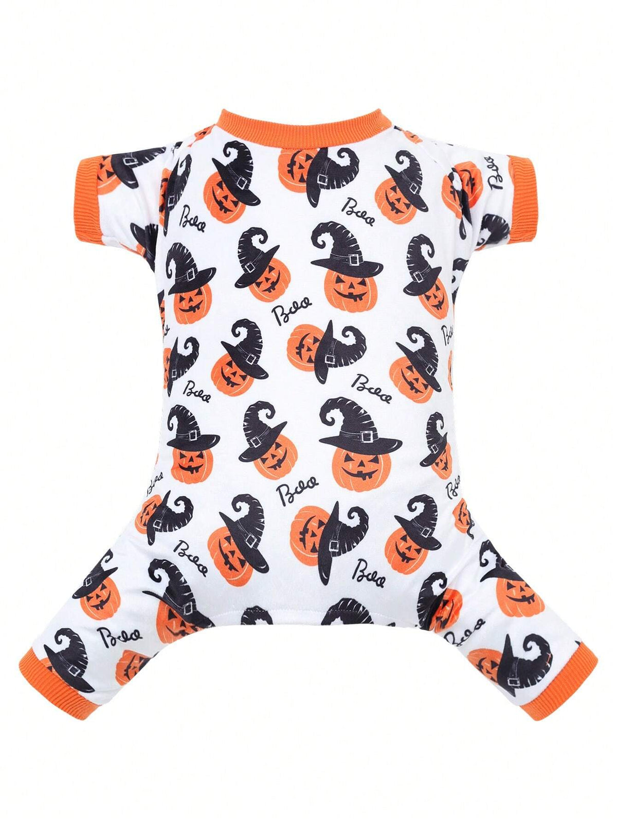 Halloween Pumpkin Print Pet Pajamas Dog Clothes