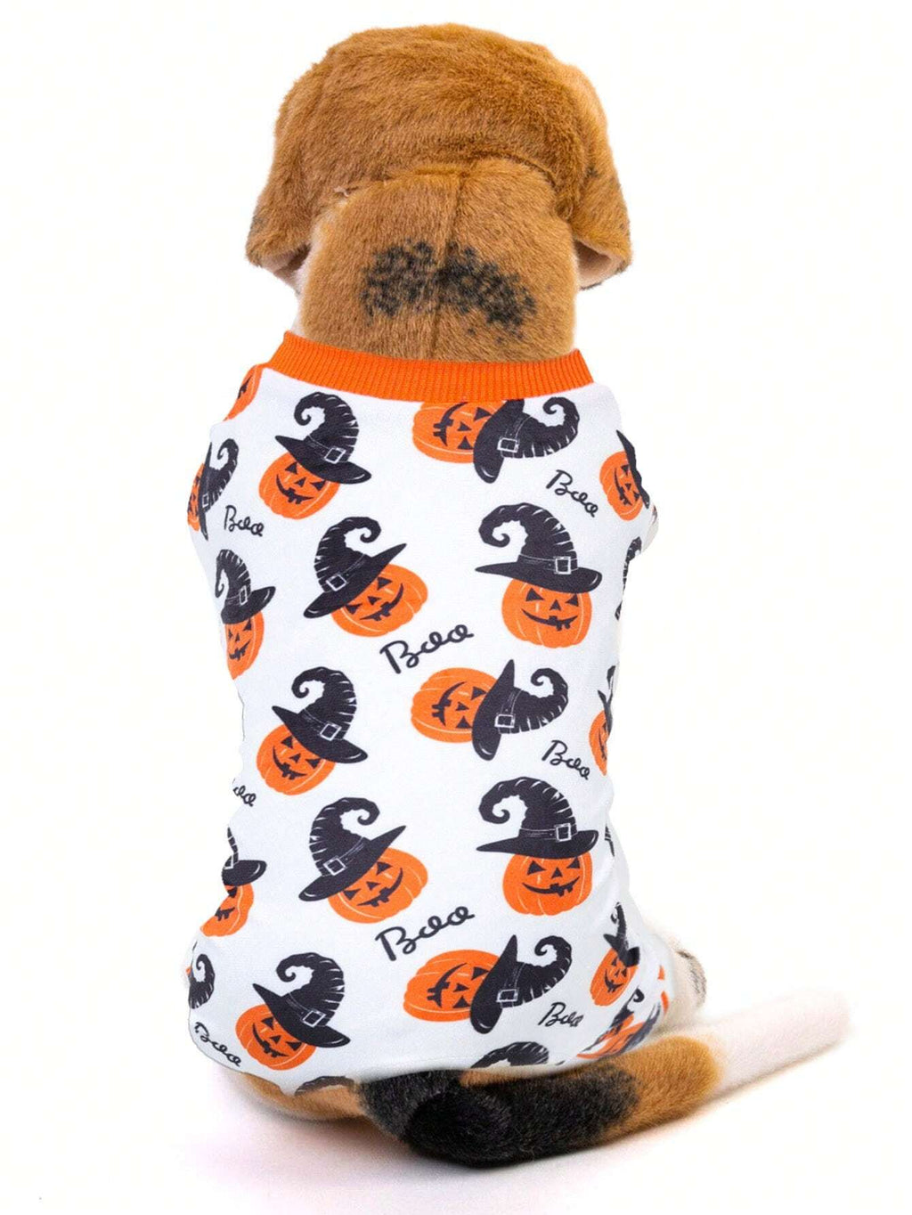 Halloween Pumpkin Print Pet Pajamas Dog Clothes
