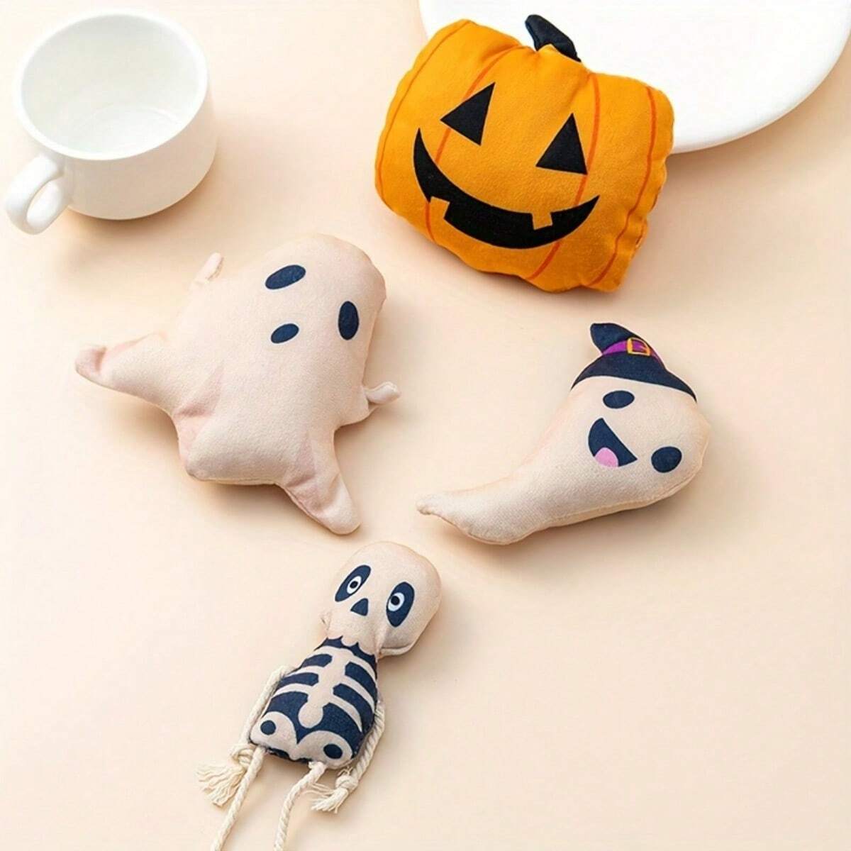 Halloween Mint Plush Cat Teaser Toys Set