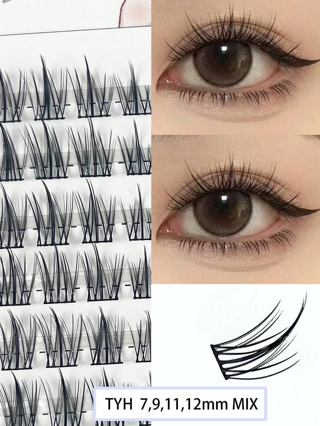 Sunflower C-Curl Individual Lash Clusters Extension Kit with Applicator
