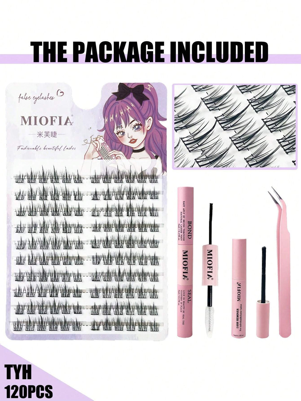 Sunflower C-Curl Individual Lash Clusters Extension Kit with Applicator