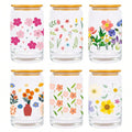 Spring Flower Pattern PVC Bottle Stickers Set
