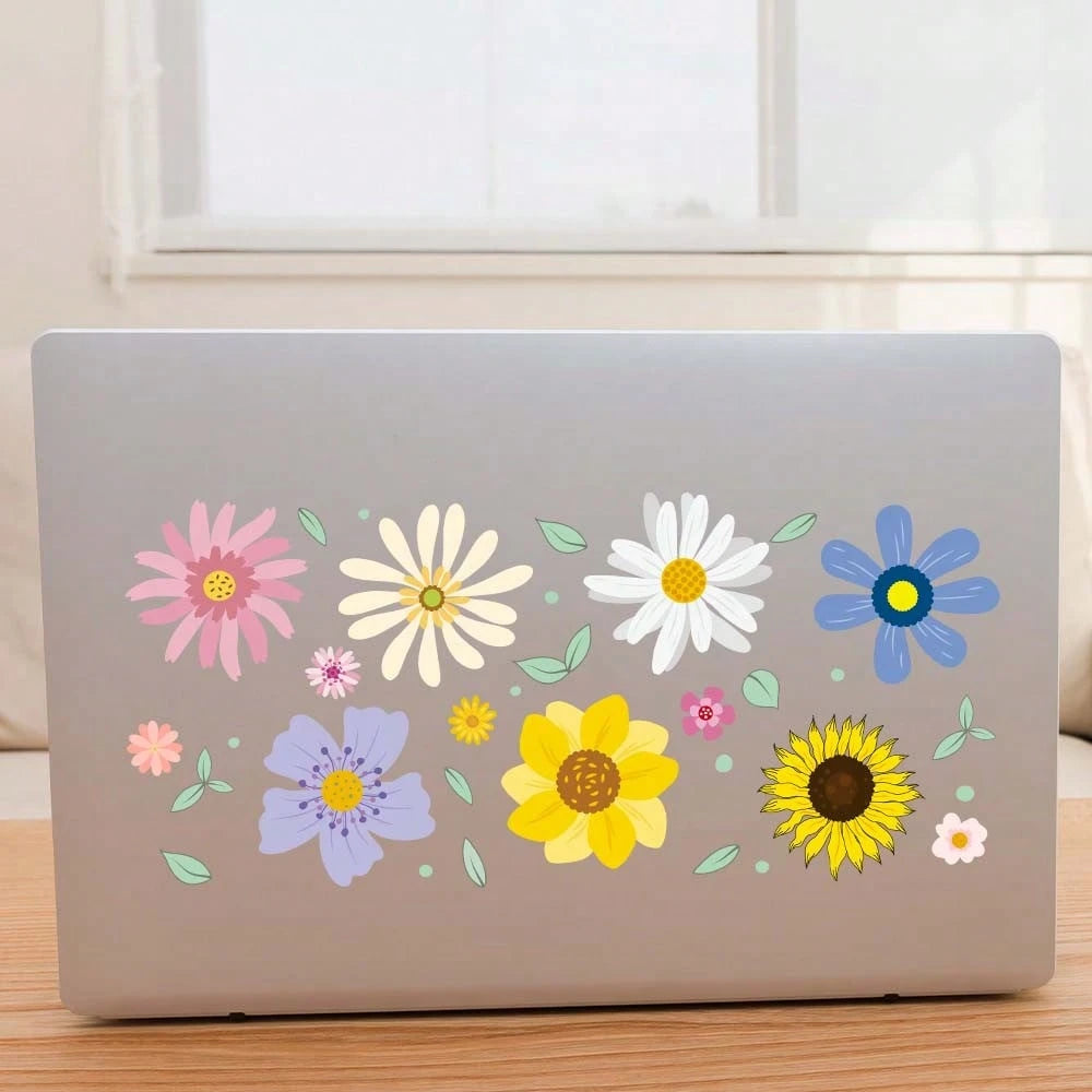 Spring Flower Pattern PVC Bottle Stickers Set