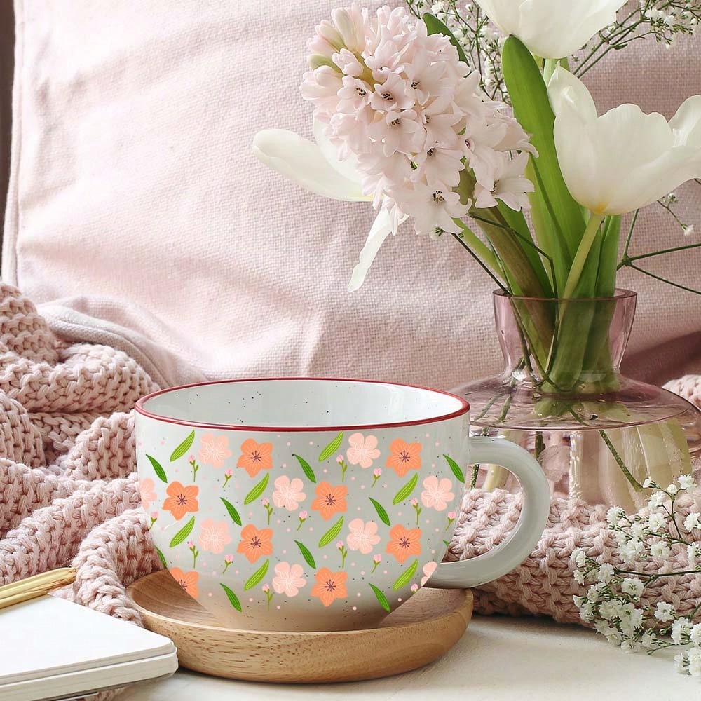 Spring Flower Pattern PVC Bottle Stickers Set