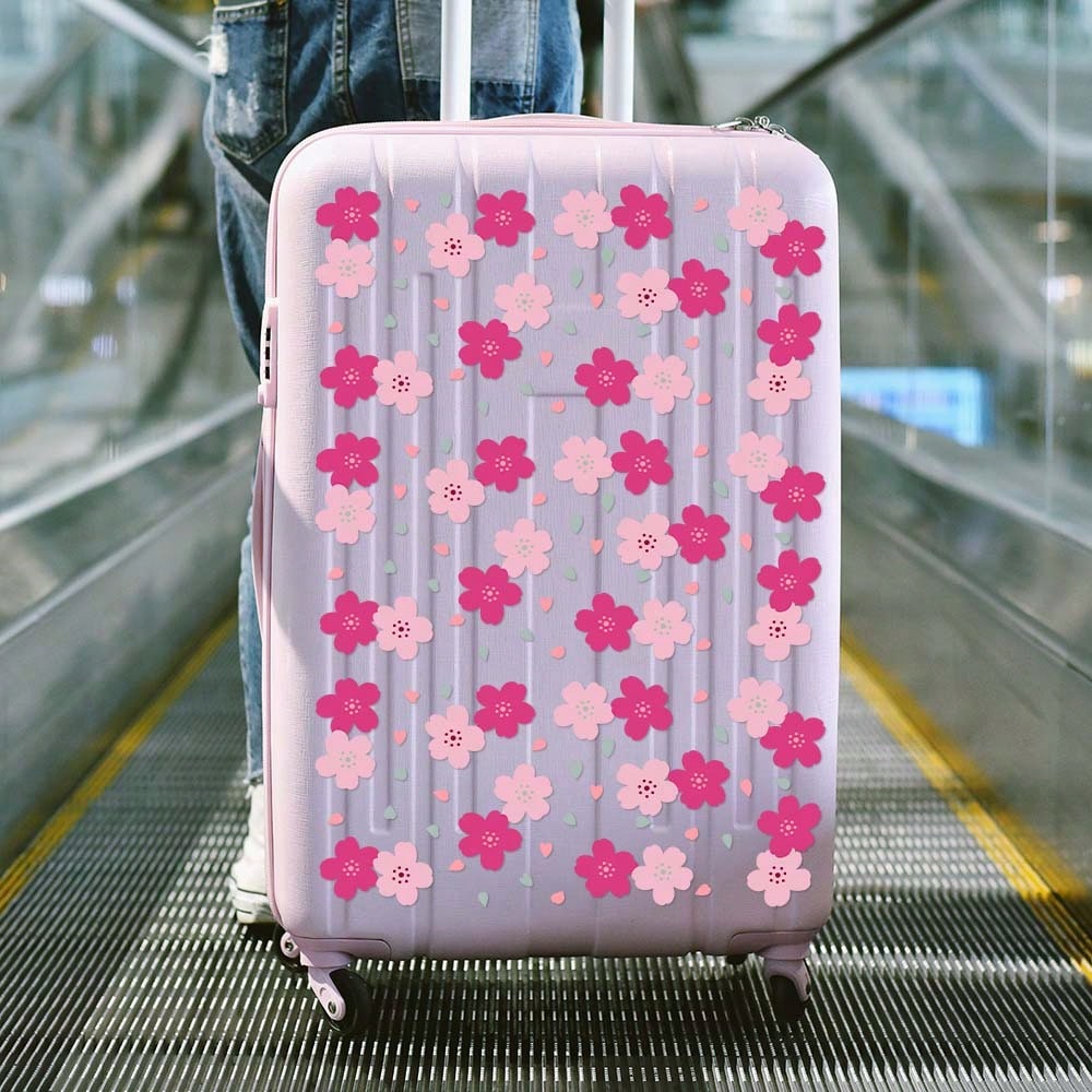 Spring Flower Pattern PVC Bottle Stickers Set