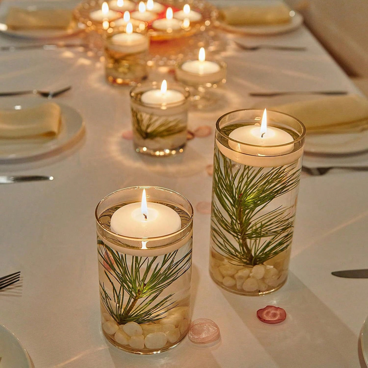 Round Floating Candles For Centerpieces And Events