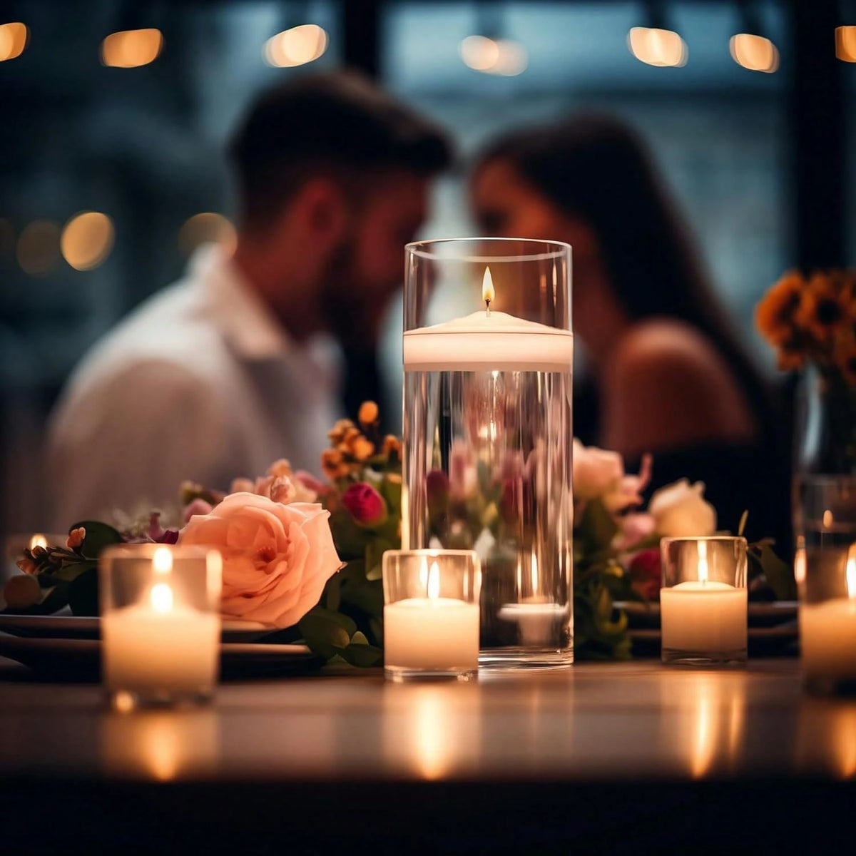 Round Floating Candles For Centerpieces And Events
