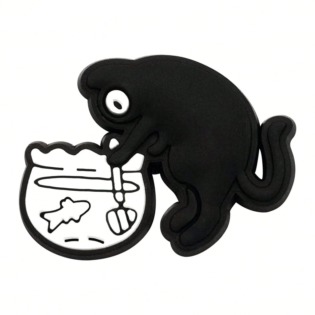 Lovely Black Cat PVC Shoe Charms Set 12-Piece