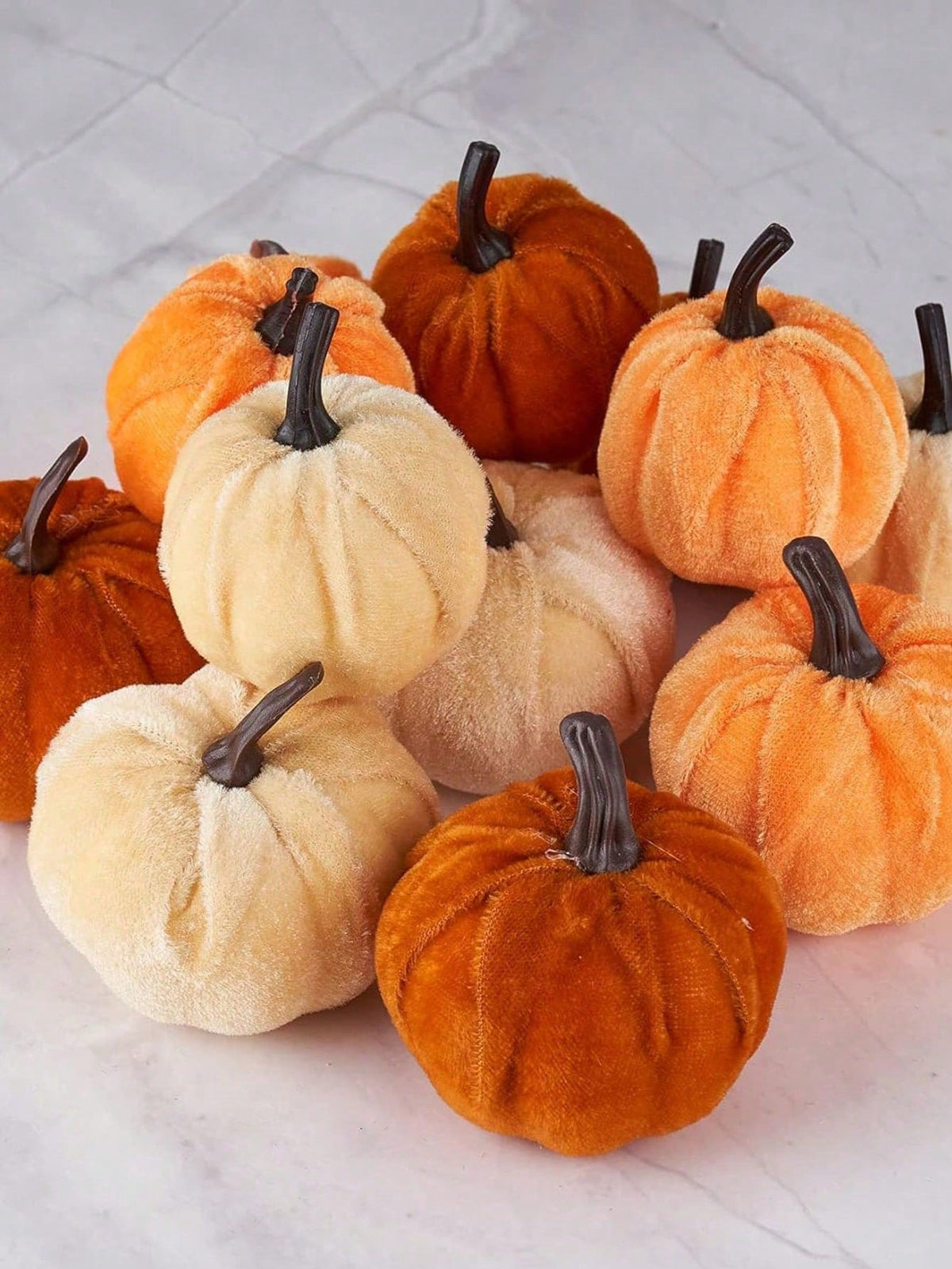 Faux Velvet Foam Fabric Pumpkin Fall Table Decorations