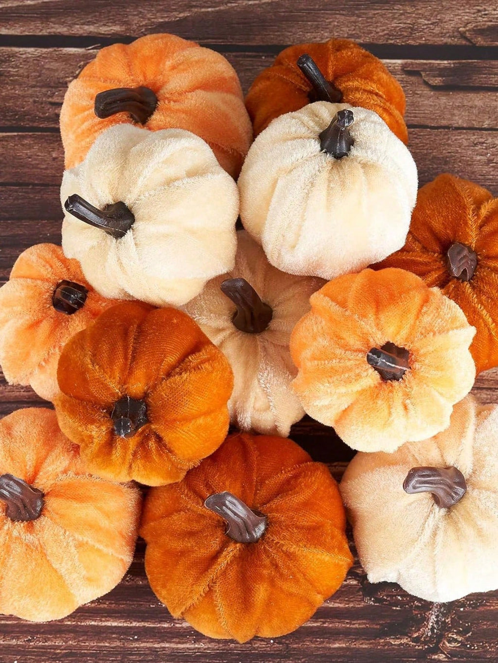Faux Velvet Foam Fabric Pumpkin Fall Table Decorations