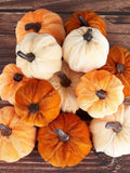 Faux Velvet Foam Fabric Pumpkin Fall Table Decorations