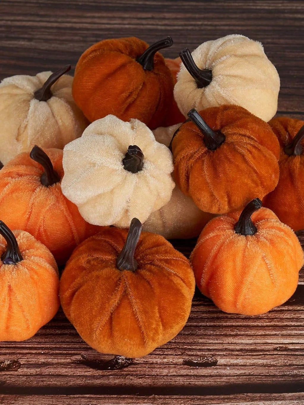 Faux Velvet Foam Fabric Pumpkin Fall Table Decorations
