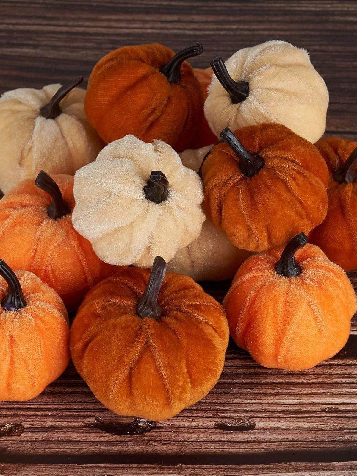 Faux Velvet Foam Fabric Pumpkin Fall Table Decorations