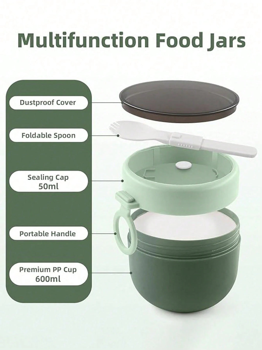 Portable Oat Yogurt Cup With Spoon 600ml