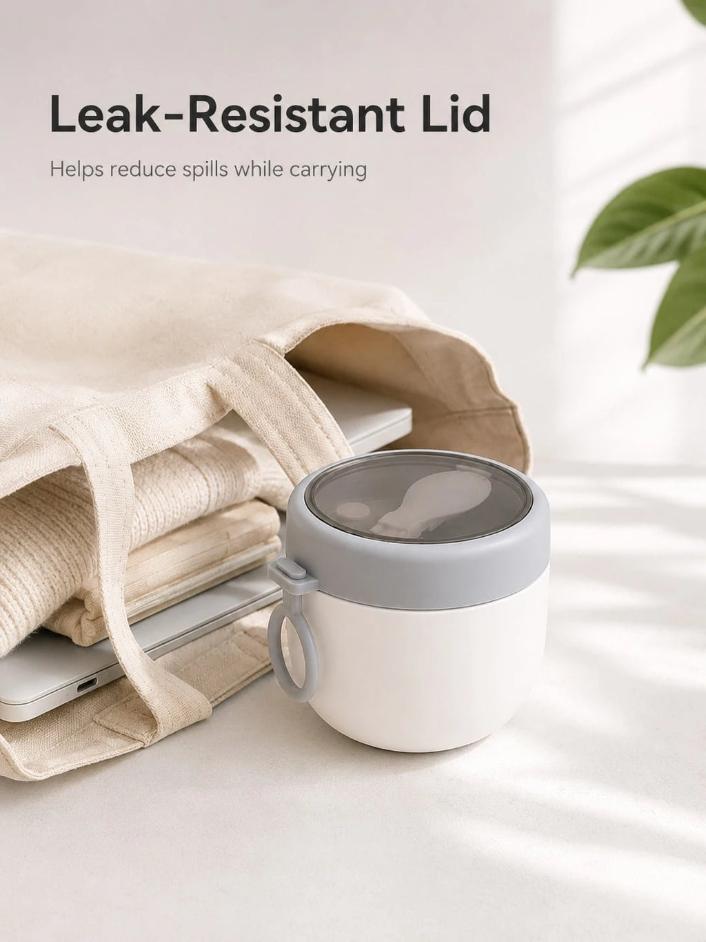 Portable Oat Yogurt Cup With Spoon 600ml