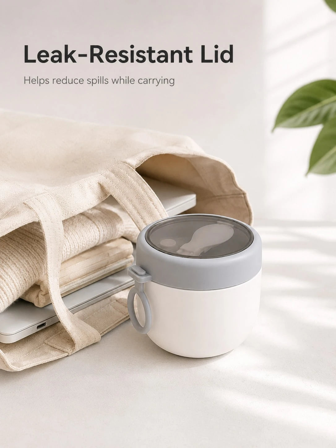 Portable Oat Yogurt Cup With Spoon 600ml