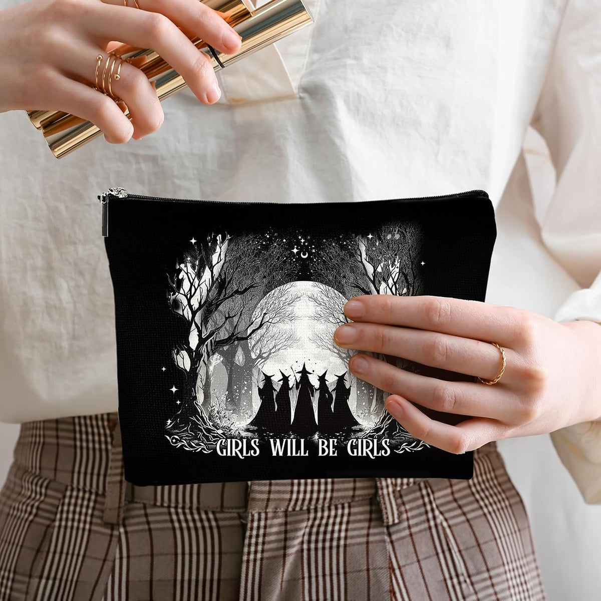 VeloKomo Waterproof Linen Cosmetic Bag