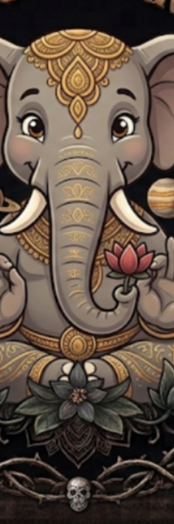 Whimsical Ganesha Elephant Bookmark (digital download)