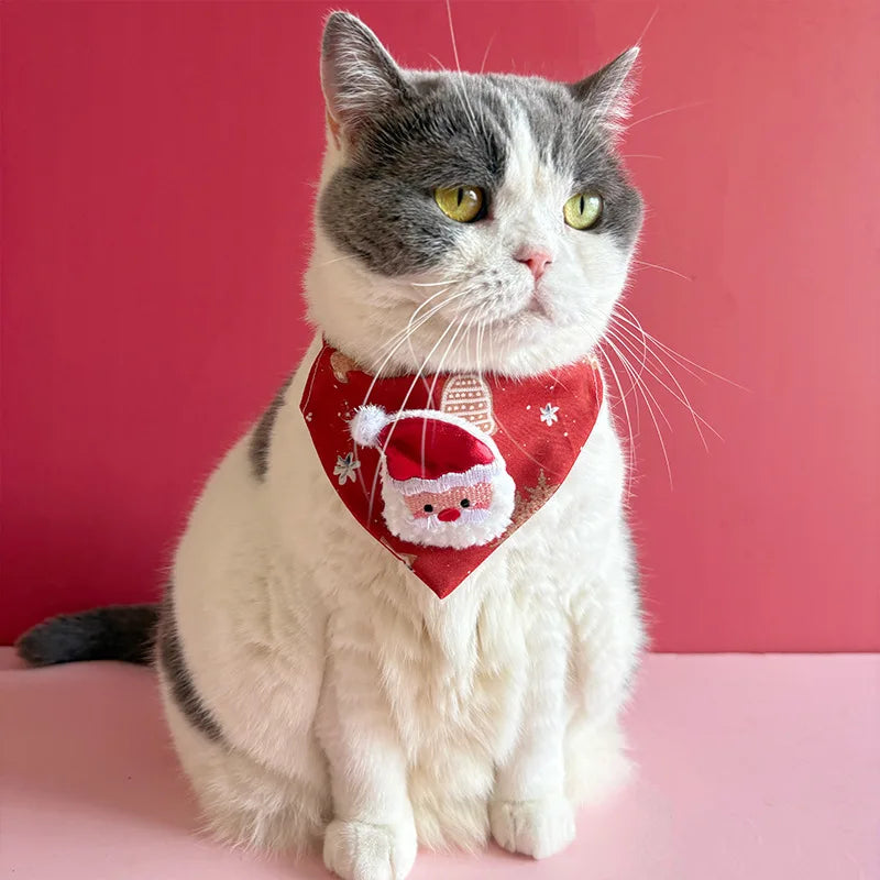 Christmas Pet Triangle Scarf Collar