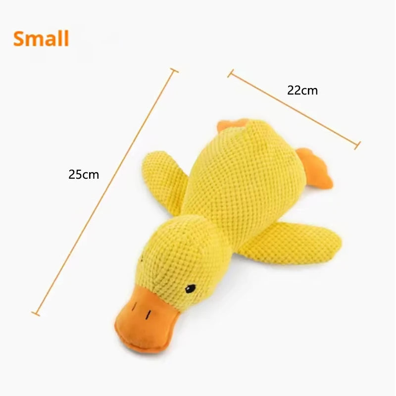 Cute Yellow Duck Interactive Plush Dog Squeak Toy