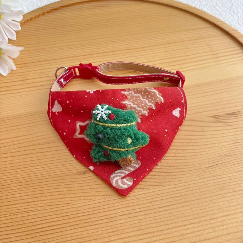 Christmas Pet Triangle Scarf Collar