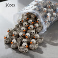 20-Pack 0.6" Cute Gothic Skull Duck Figurines – Resin Halloween Decorations for Home, Office, Parties & Desk Decor