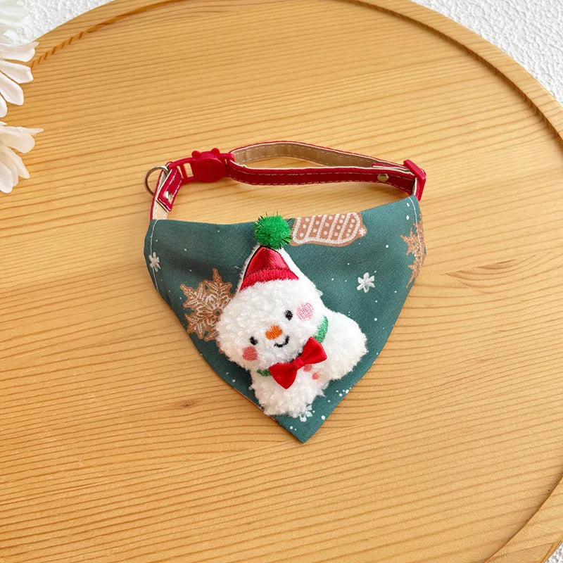 Christmas Pet Triangle Scarf Collar