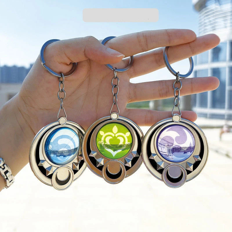 Genshin Impact Anime Cosplay Eye of God Pendant Keychain