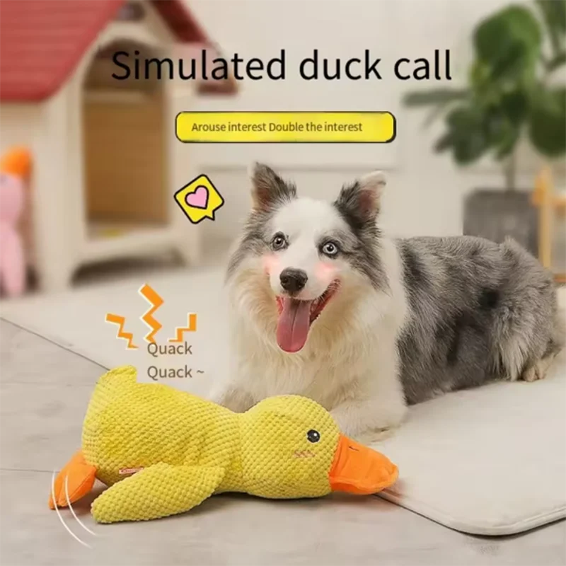 Cute Yellow Duck Interactive Plush Dog Squeak Toy
