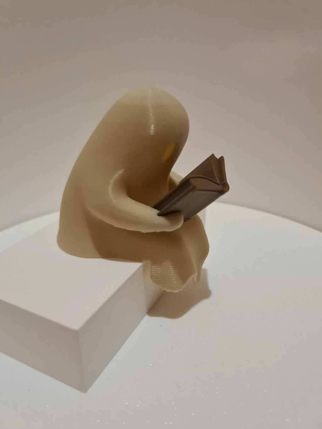 Halloween Reading Ghost Shelf Figurine with Flickering Light