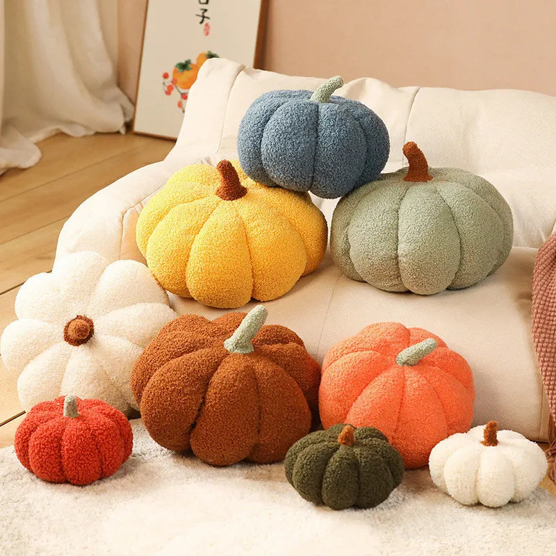 Plush Seat Cushion Cute Pumpkin Throw Pillow Super Soft Cushion Waist Sofa  Window Pillow Halloween Pumpkin Ornament 15-35cm