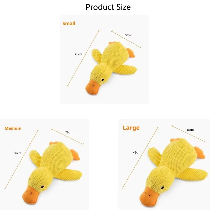 Cute Yellow Duck Interactive Plush Dog Squeak Toy
