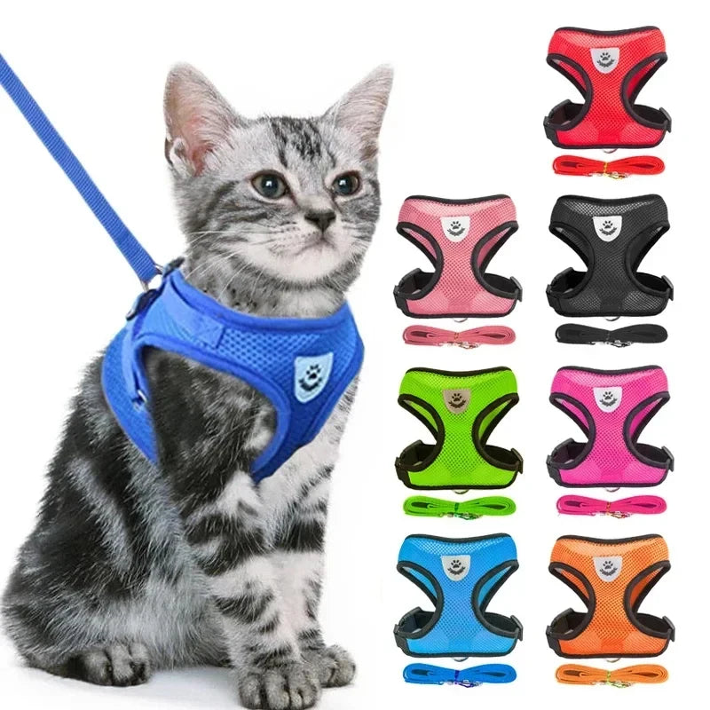 Adjustable Mesh Vest Pet Harness with Leash