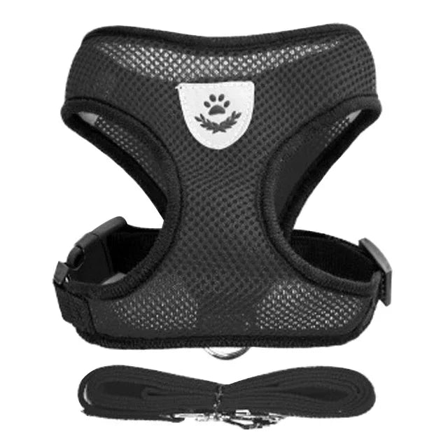 Adjustable Mesh Vest Pet Harness with Leash