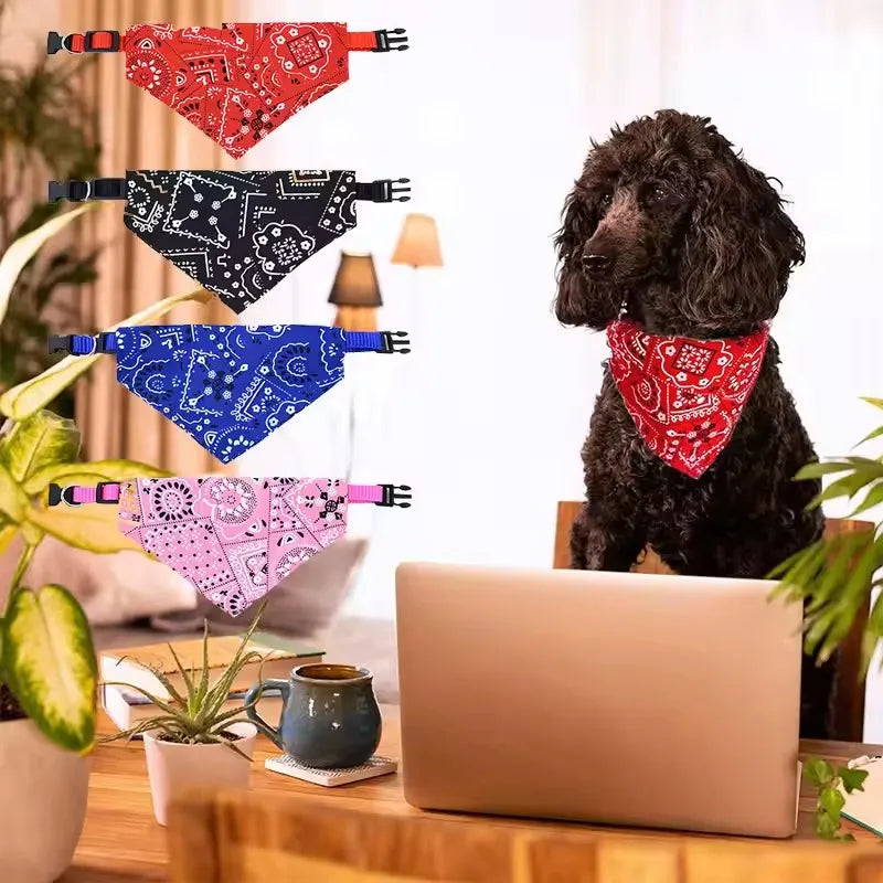 Adjustable Washable Pet Bandana Scarf Collar Bib