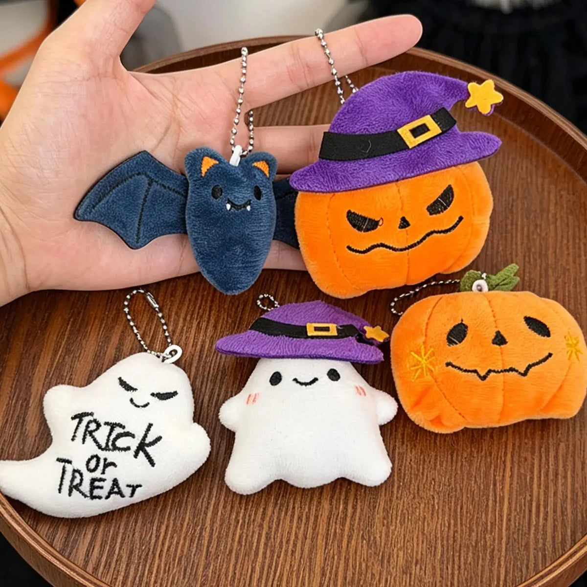 Halloween Pumpkin Head Cartoon Plush Keychain Pendant