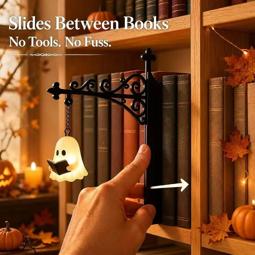 Vintage Halloween Library Bookshelf Hanging Lantern Lamp