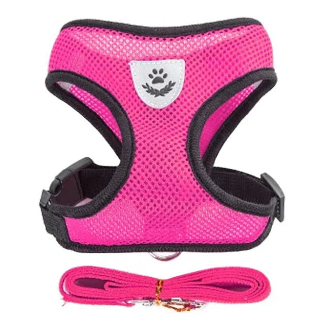 Adjustable Mesh Vest Pet Harness with Leash