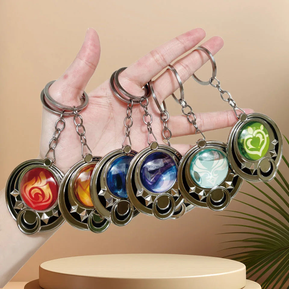 Genshin Impact Anime Cosplay Eye of God Pendant Keychain