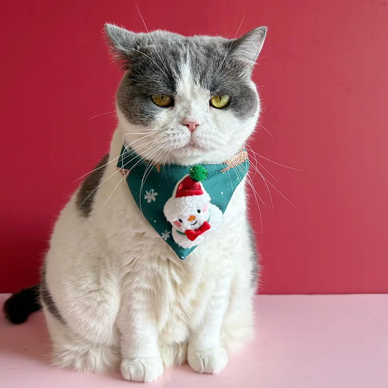 Christmas Pet Triangle Scarf Collar