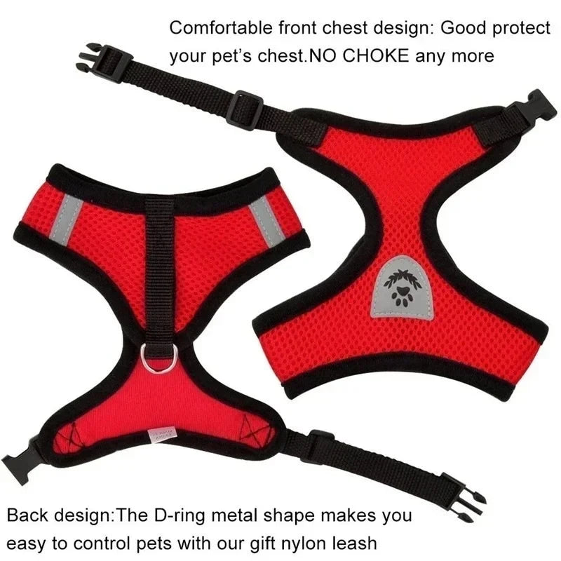 Adjustable Mesh Vest Pet Harness with Leash