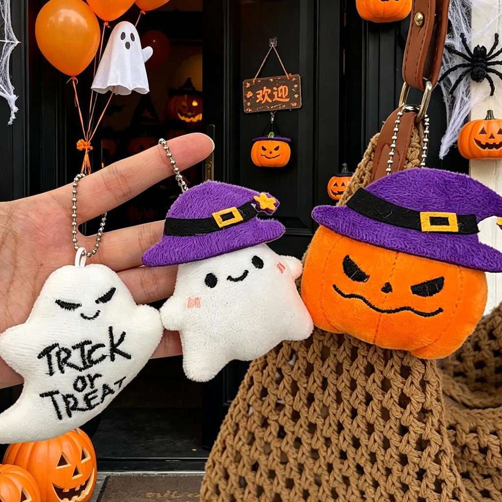 Halloween Pumpkin Head Cartoon Plush Keychain Pendant
