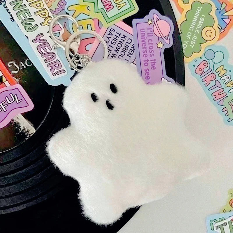 Halloween Cute Mini Ghost Plush Bag Charm Keychain