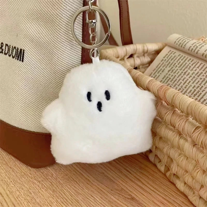 Halloween Cute Mini Ghost Plush Bag Charm Keychain