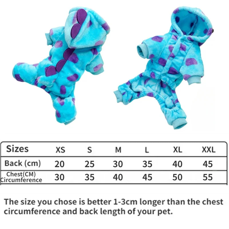 Cute Dinosaur Pet Dog Hooded Coat