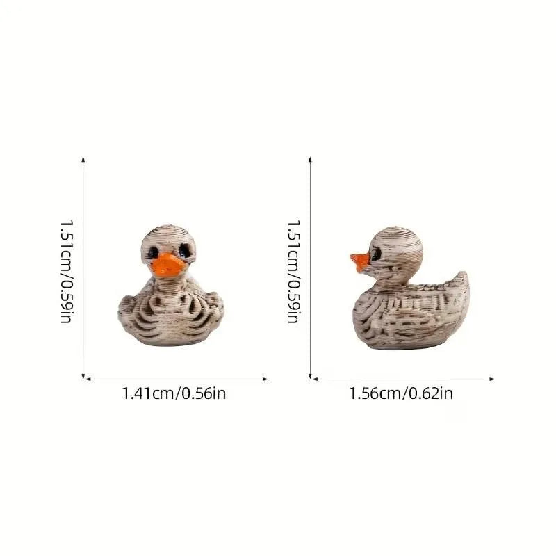 20-Pack 0.6" Cute Gothic Skull Duck Figurines – Resin Halloween Decorations for Home, Office, Parties & Desk Decor