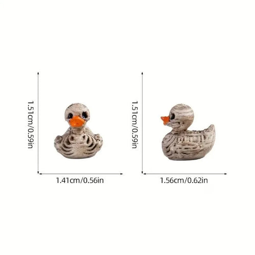 20-Pack 0.6" Cute Gothic Skull Duck Figurines – Resin Halloween Decorations for Home, Office, Parties & Desk Decor