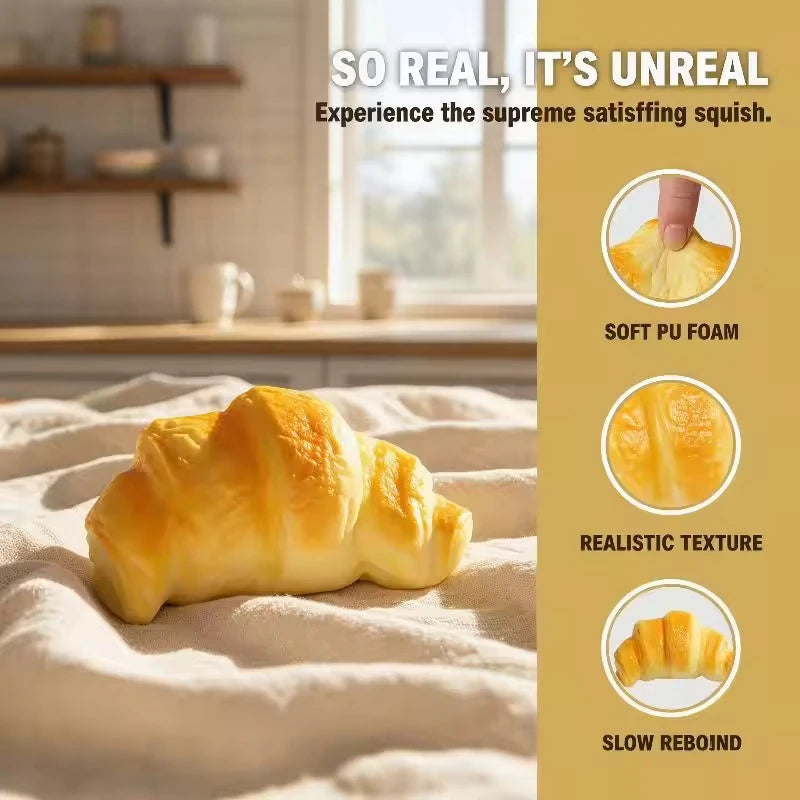 Squishy Croissant Simulation Bread Stress Relief Squeeze Toy