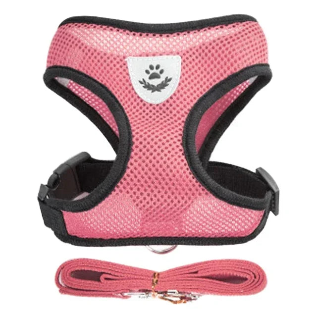 Adjustable Mesh Vest Pet Harness with Leash